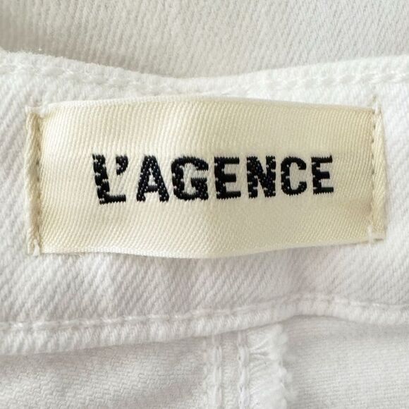 L'Agence Womens Mira White Ultra High-Rise Kick Boot Denim Cropped Jeans Size 29 - Picture 8 of 14